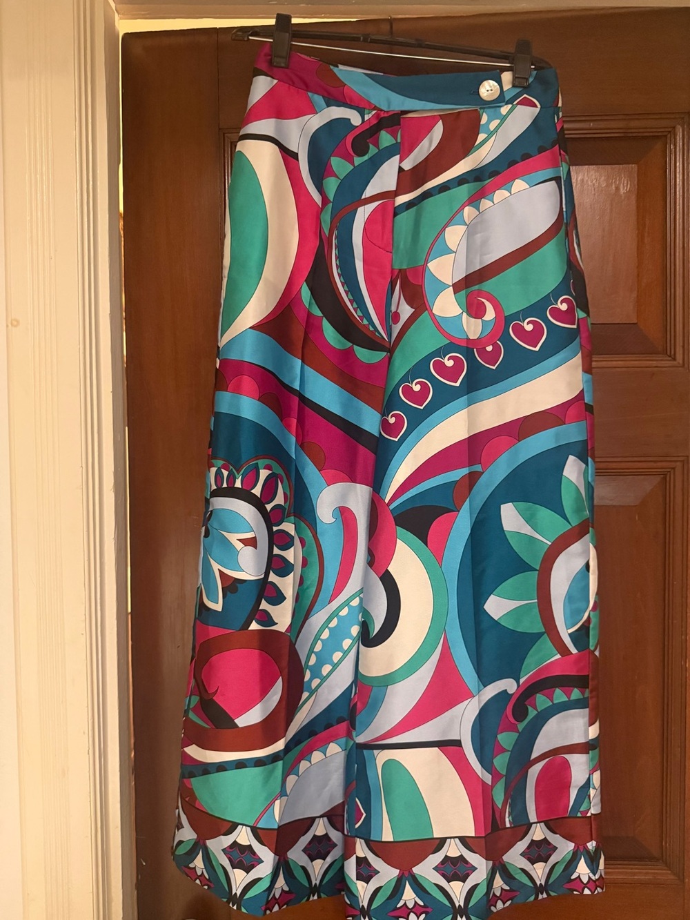 Wide leg satin pants
